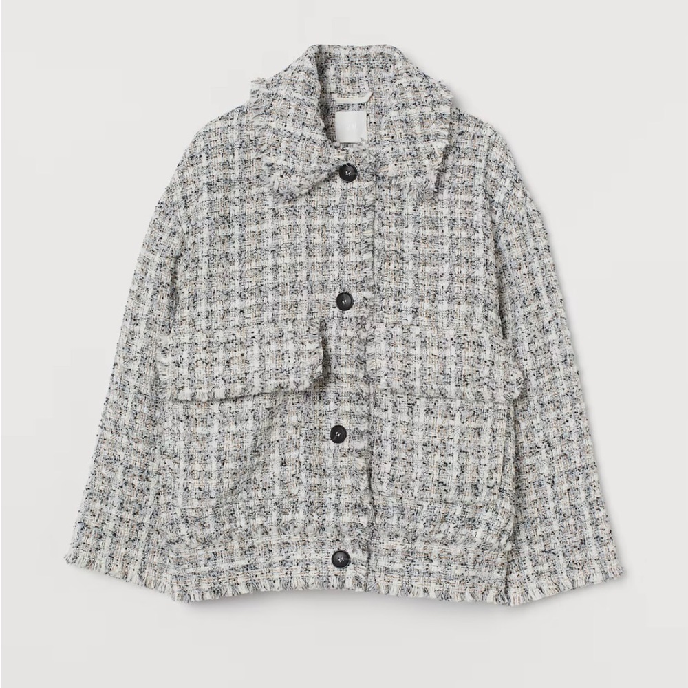 H&M tweed textures weave jacket